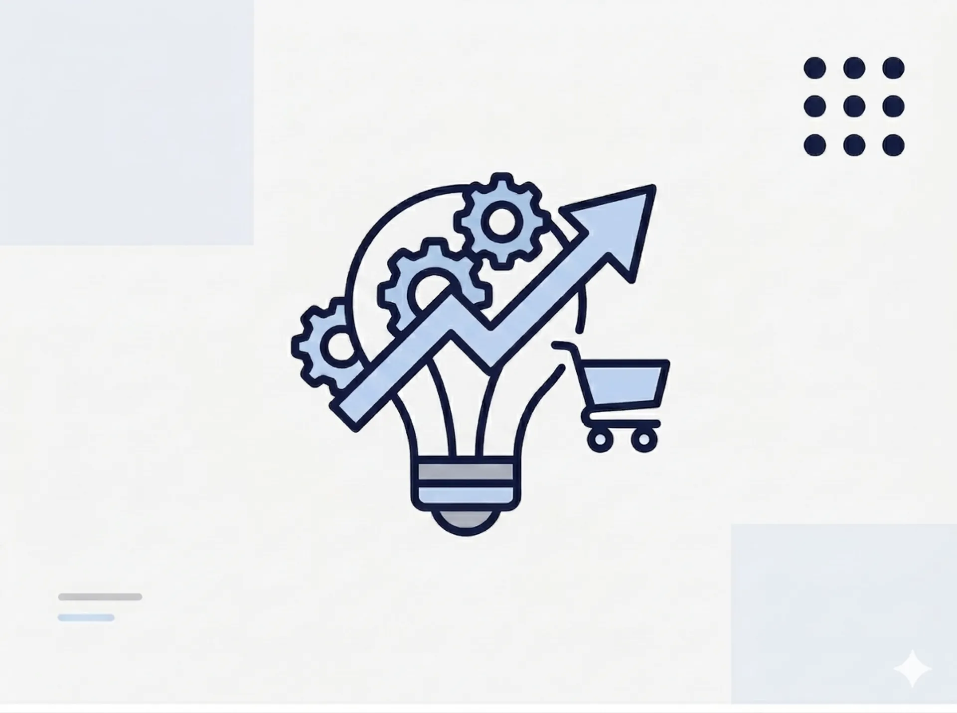 Minimalistische Illustration im Flat-Style zum Thema Agentic Commerce auf einem hellen Hintergrund