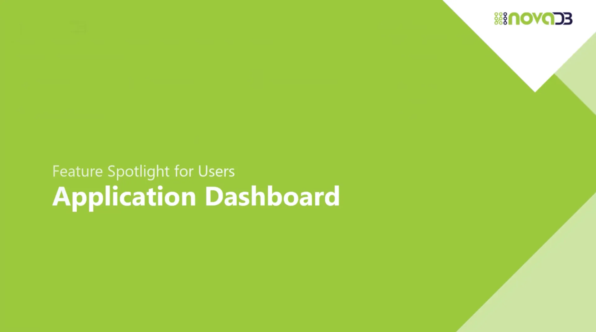 NovaDB Application Dashboard